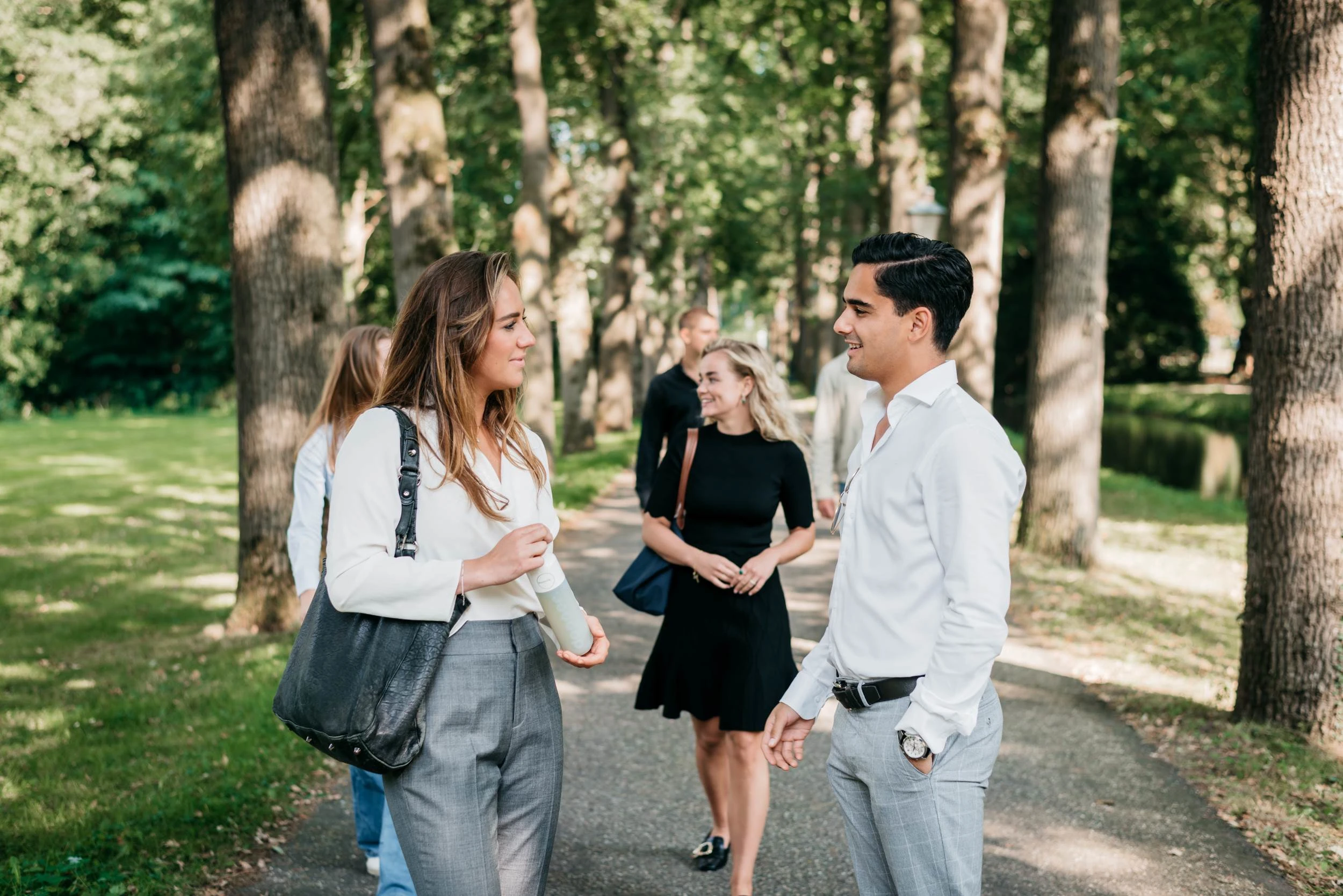 Students on estate park